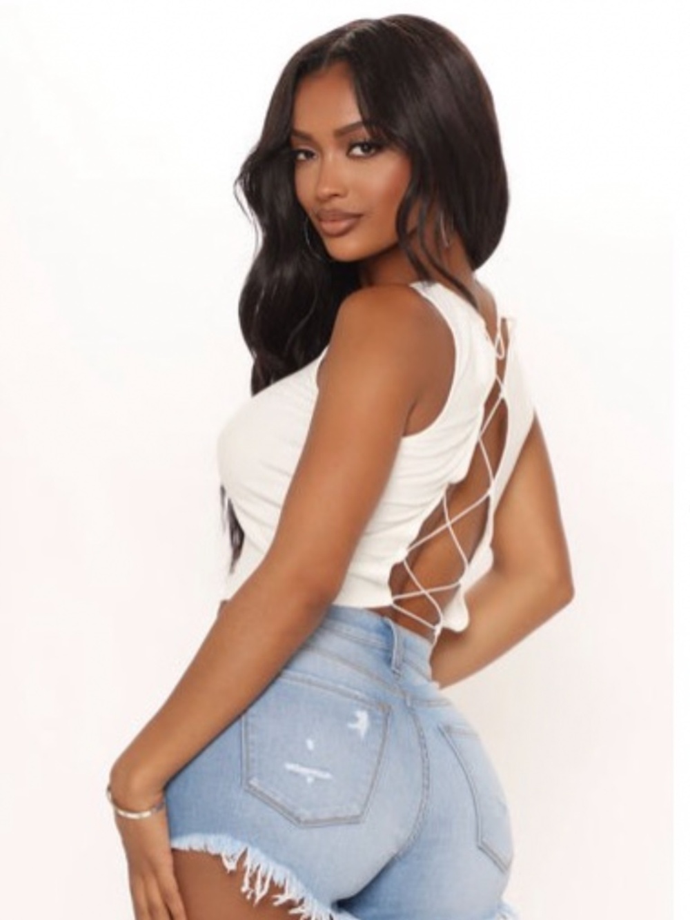 *BRAND NEW* Fashion Nova Women's Medium White One Strap Mind Tank Top